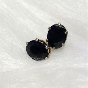 Vintage 2.5ct Oval Cut Onyx Silver Studs